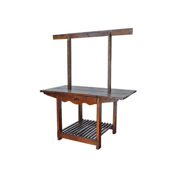 Dark Wood Kitchen Island With Hooks - Image 2
