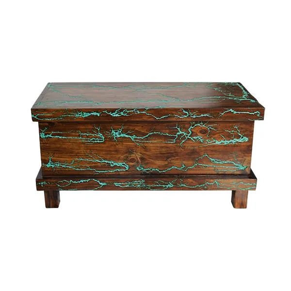 Turquoise "Lightning" Blanket Chest - Image 3