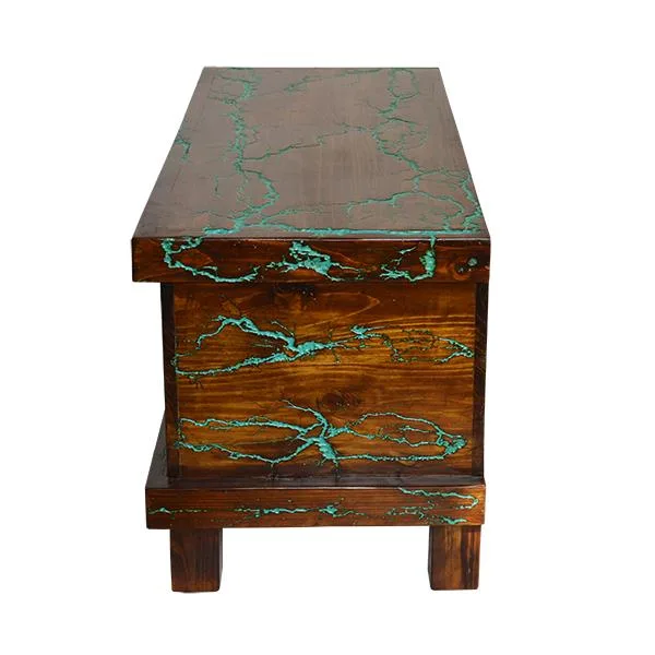 Turquoise "Lightning" Blanket Chest - Image 4