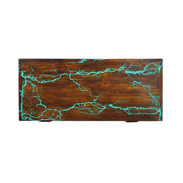 Turquoise "Lightning" Blanket Chest - Image 5