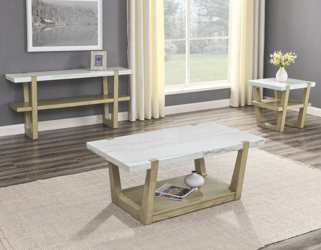 Perth Marble Cocktail Table, End Table, Sofa Table