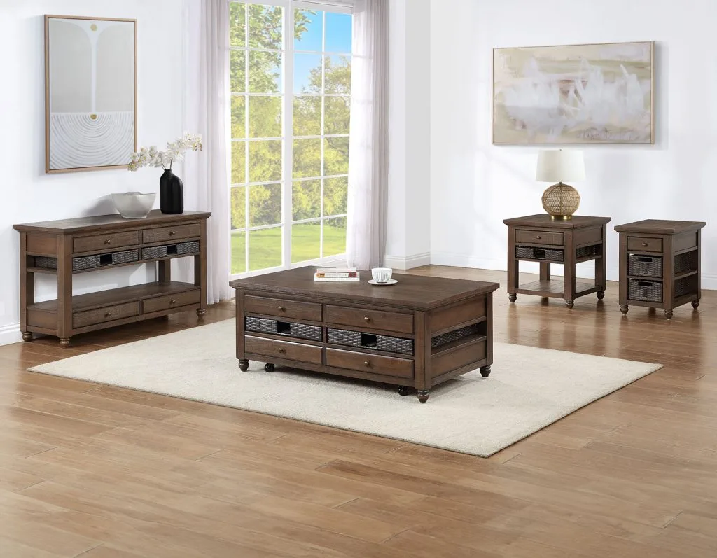 Oliver Brown Lift-Top Cocktail Table, End Table, Sofa Table