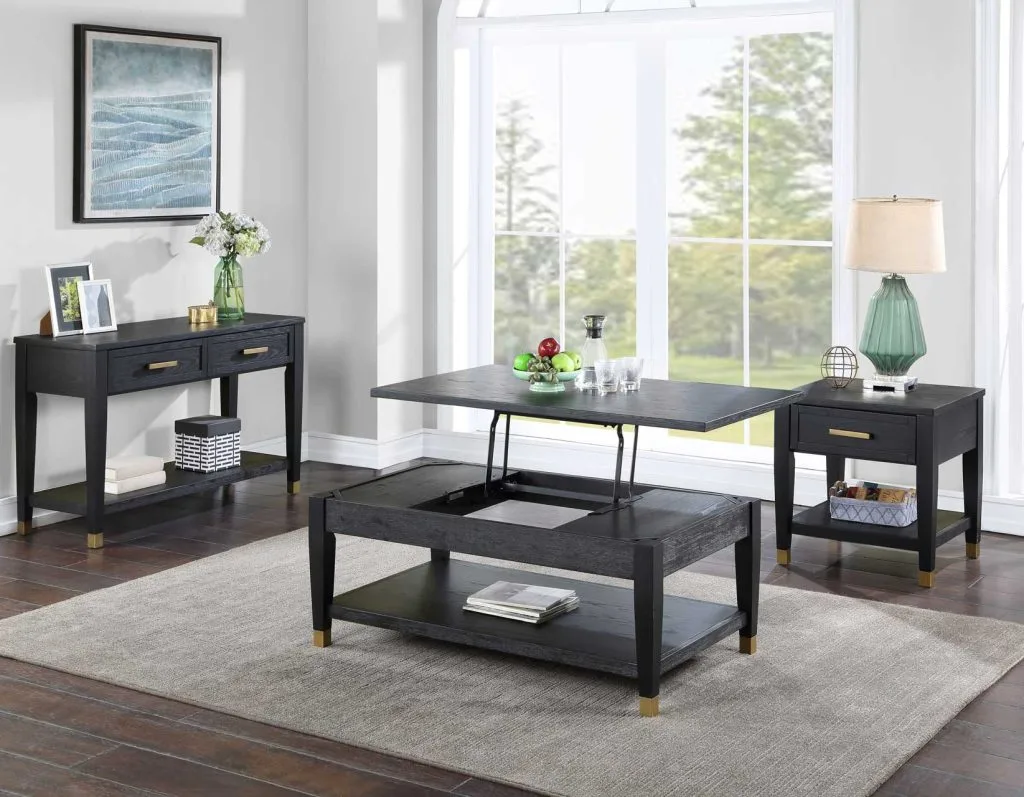 Yves Black Lift-top Table Set
