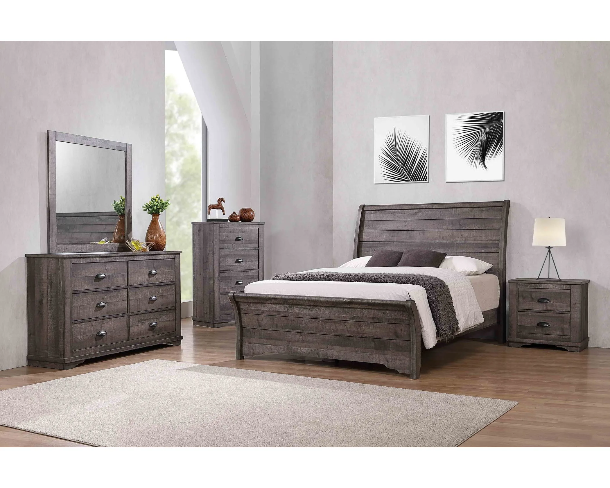 Coralee Grey Queen Bedroom Set
