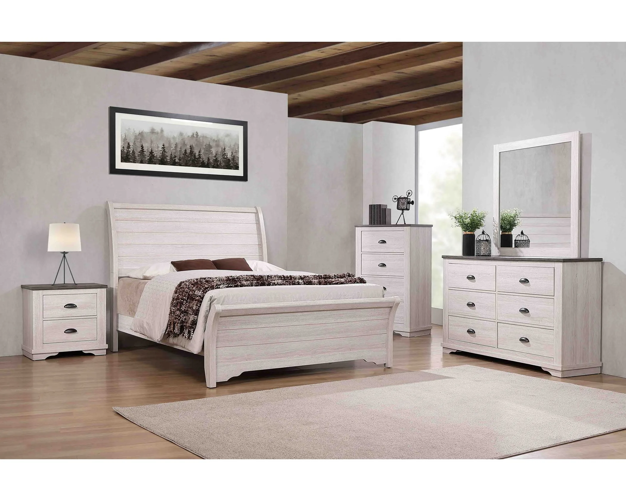 Coralee White Queen Bedroom Set