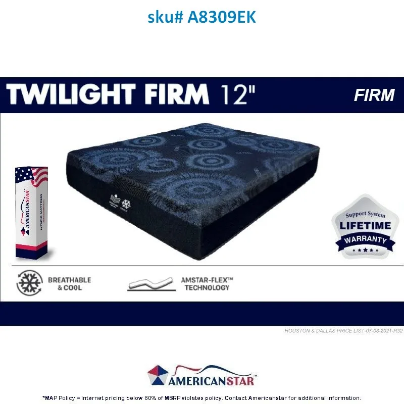King Twilight Firm 12" - Hybrid Firm In-Box