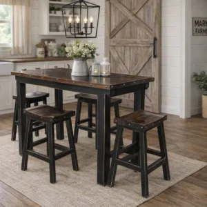 Lauro Walnut & Black Pub Ht.