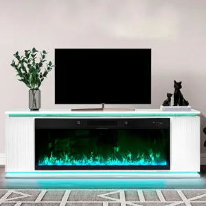 Cybele – Fireplace / TV Stand – White