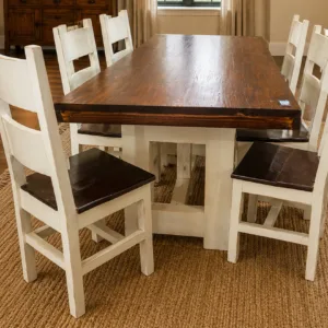 Mesa Cuadrada 7 Pc. Walnut White