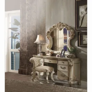 Vendome Gold Patina & Bone Vanity Desk
