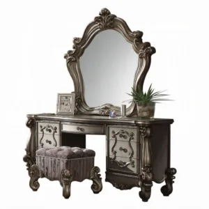 Versailles Antique Platinum Vanity Desk