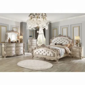 Gorsedd Fabric & Golden Ivory Queen Bed