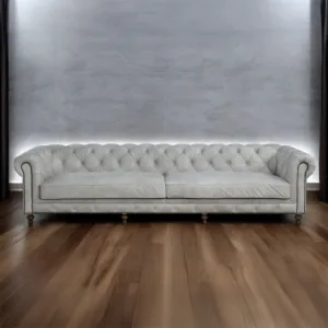 Ofer Vintage White Top Grain Leather Sofa