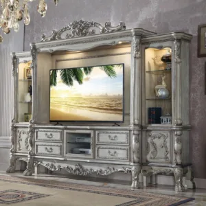 Dresden Vintage Bone White Entertainment Center